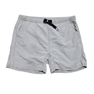 Gramicci Nylon Elastic Belted Waist Shorts Hiking Climbing Gray Men's Large 6"